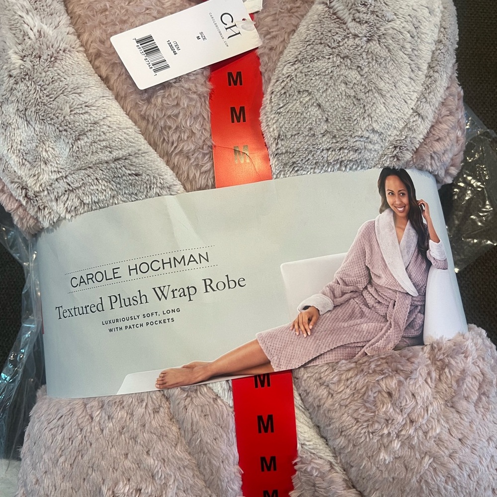 NEW Carol Textured Plush Wrap Robe - Dusty Rose